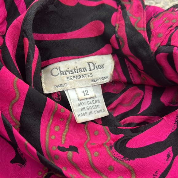 Vintage silk Christian Dior Separates floral blouse - read for condition - Picture 6 of 8